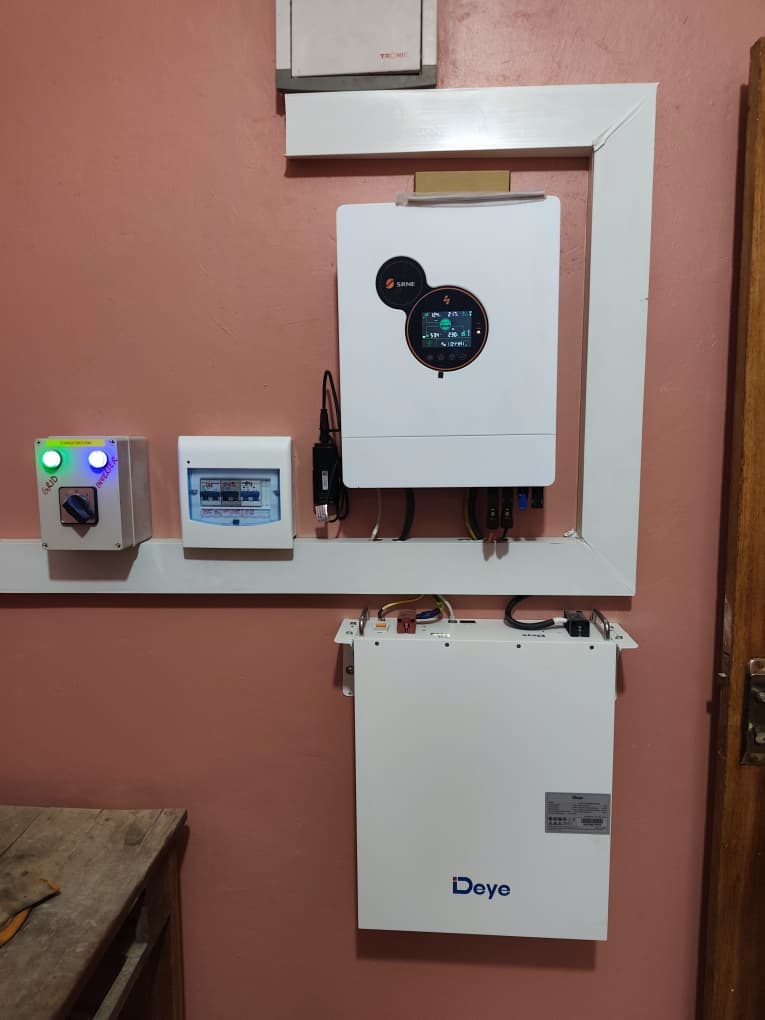 Home Deye inverter and battery installation Uganda